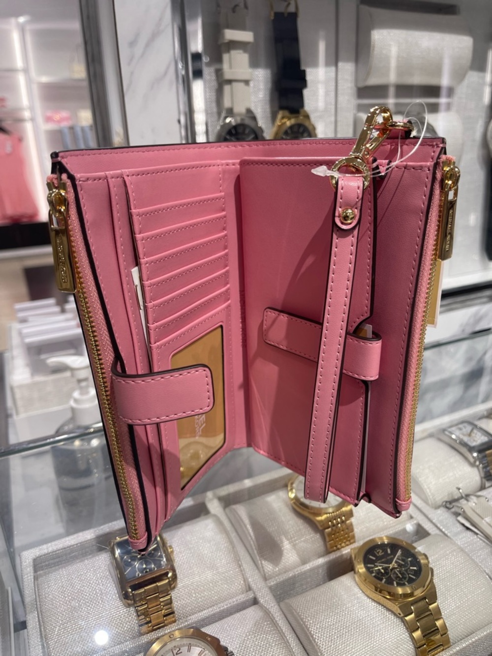 MICHAEL KORS JST Lg Double Zip Printed Signature Logo Wristlet Wallet
Carnation - Picture 12 of 16